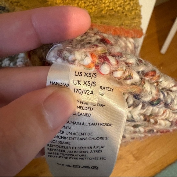 Free People Multicolor Hooded Knit Cardigan - Cream, Mustard, Blue, Red, Olive - Picture 11 of 14